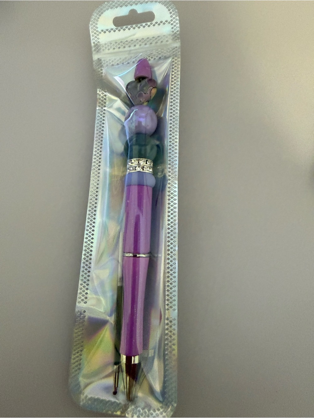 Purple Decorative Multi-Tool Pen‎ with Rhinestone Accent